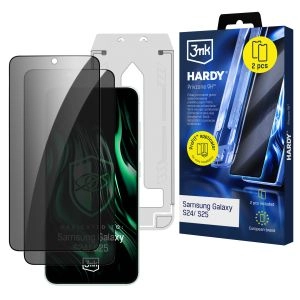 2× Sticlă de confidențialitate cu aplicator pentru Samsung Galaxy S24 / Galaxy S25 - 3mk HARDY® Privzone 9H™