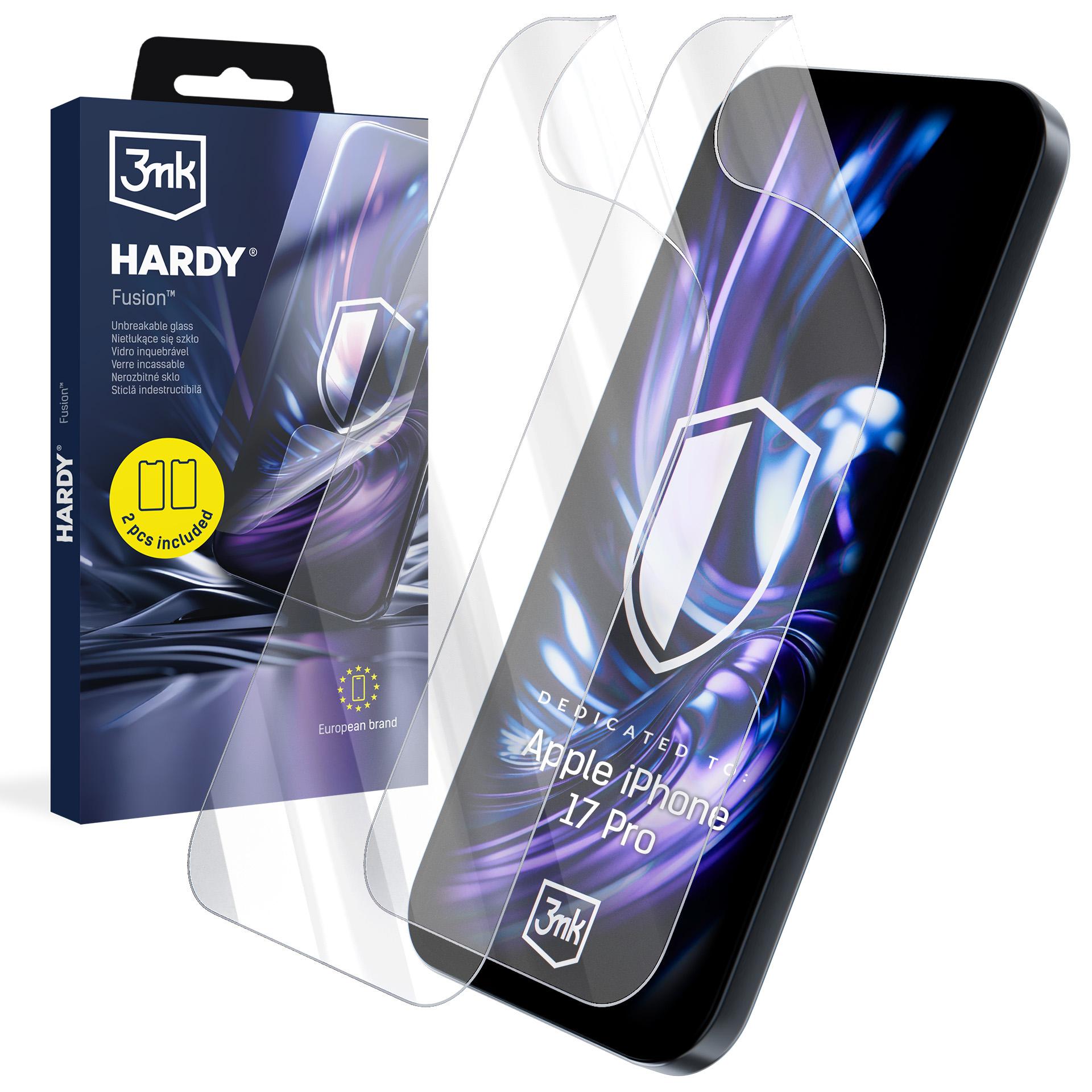 2x Sticlă hibridă pentru Apple iPhone 17 Pro - 3mk HARDY® Fusion™
