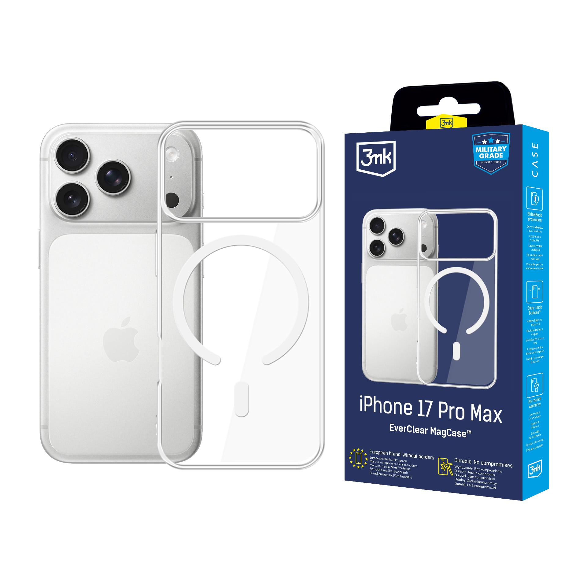 Protecție durabilă cu MagSafe pentru Apple iPhone 17 Pro Max - 3mk EverClear MagCase