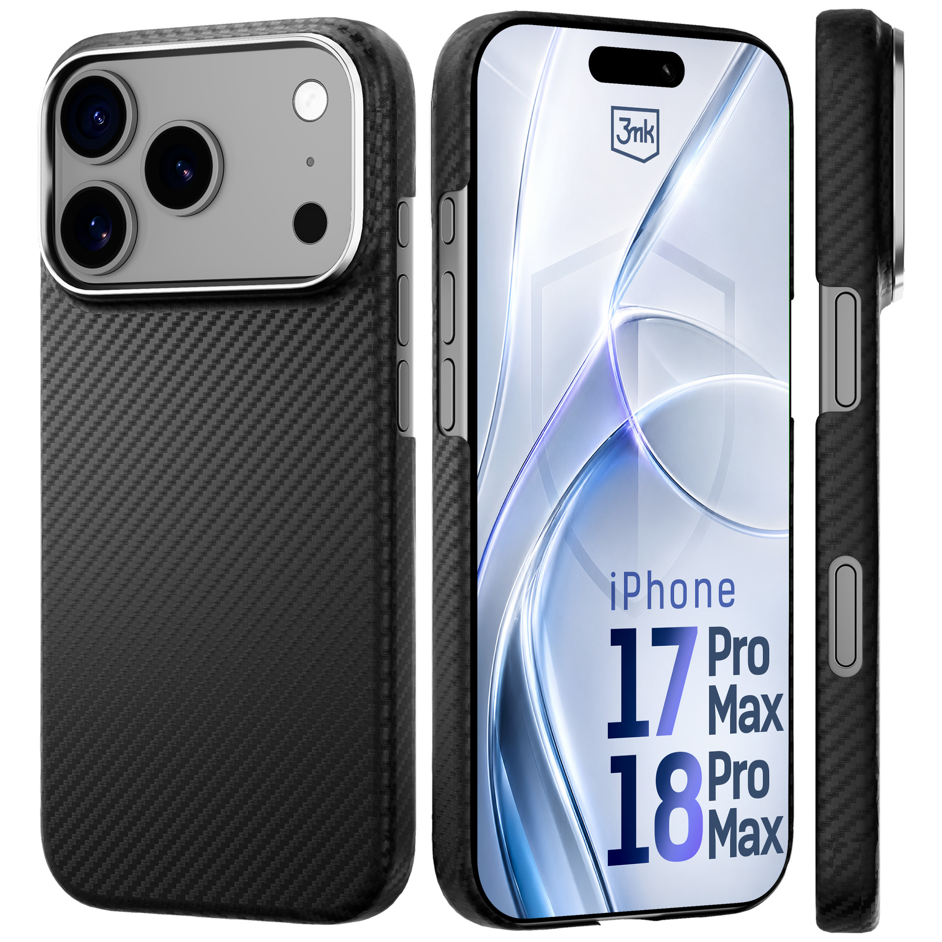 Husă din fibră de aramidă cu MagSafe pentru Apple iPhone 17 Pro Max/ 18 Pro Max - 3mk HARDY® Aramid MagCase™