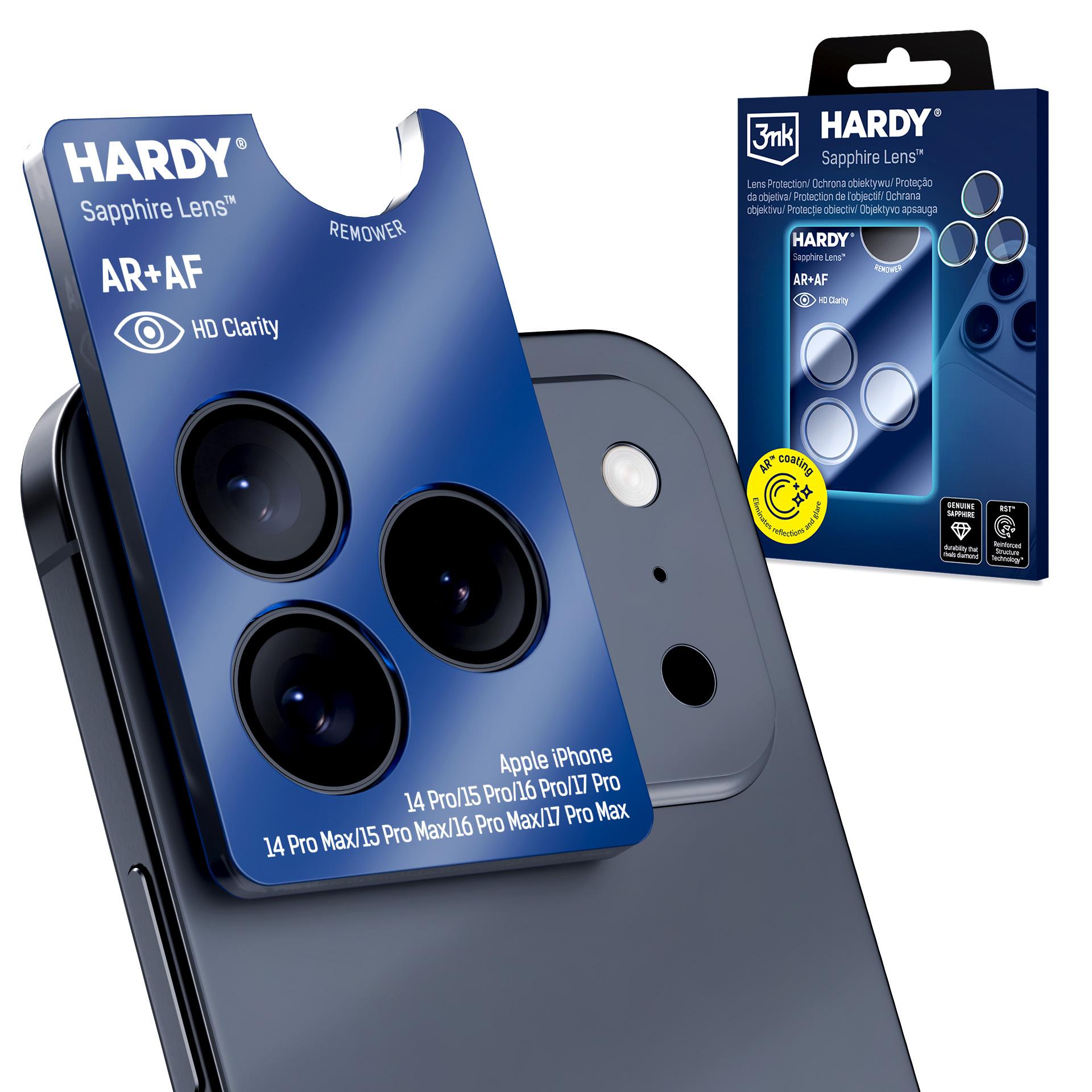 Sticlă de safir pentru obiectivul Apple iPhone 14,15,16,17 Pro/ 14,15,16,17 Pro Max - 3mk HARDY® Sapphire Lens™