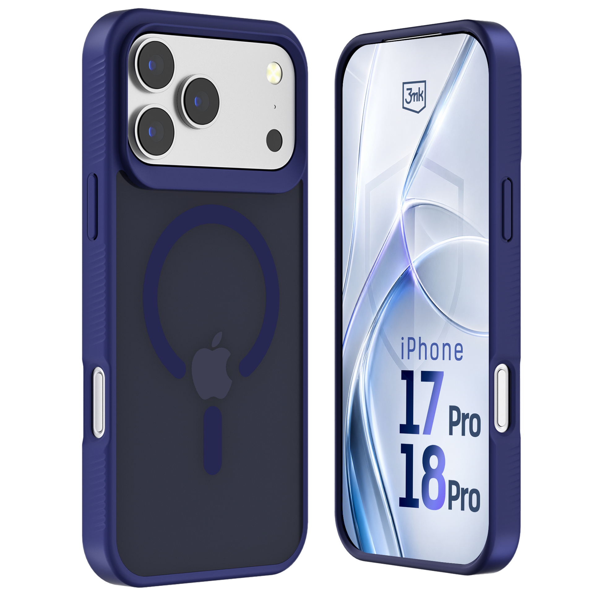 Husă fumurie cu MagSafe pentru Apple iPhone 17 Pro/ 18 Pro – 3mk HARDY® Hazy MagCase™ Blue