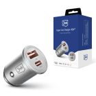 Încărcător auto PD QC PSS USB-C USB-A 3mk Hyper Car Charger 45W