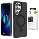 Husă fumurie cu MagSafe pentru Samsung Galaxy S25 Ultra – 3mk HARDY® Hazy MagCase™ Black