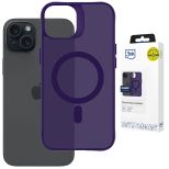 Husă fumurie cu MagSafe pentru Apple iPhone 15 – 3mk HARDY® Hazy MagCase™ Purple