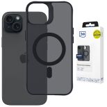 Husă fumurie cu MagSafe pentru Apple iPhone 15 Plus – 3mk HARDY® Hazy MagCase™ Black