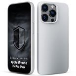 Husă din silicon cu MagSafe pentru Apple iPhone 15 Pro Max - 3mk HARDY® Mellow MagCase™ Silver-White