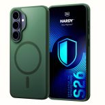 Husă fumurie cu MagSafe pentru Samsung Galaxy S26 – 3mk HARDY® Hazy MagCase™ Green