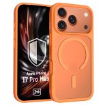 Husă fumurie cu MagSafe pentru Apple iPhone 17 Pro Max – 3mk HARDY® Hazy MagCase™ Orange