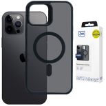 Husă fumurie cu MagSafe pentru Apple iPhone 12 Pro Max – 3mk HARDY® Hazy MagCase™ Black