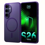 Husă fumurie cu MagSafe pentru Samsung Galaxy S26+ – 3mk HARDY® Hazy MagCase™ Purple