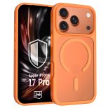 Husă fumurie cu MagSafe pentru Apple iPhone 17 Pro – 3mk HARDY® Hazy MagCase™ Orange