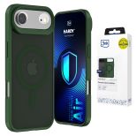 Husă fumurie cu MagSafe pentru Apple iPhone Air – 3mk HARDY® Hazy MagCase™ Green