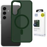 Husă fumurie cu MagSafe pentru Samsung Galaxy S25 – 3mk HARDY® Hazy MagCase™ Green