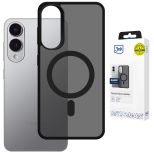 Husă fumurie cu MagSafe pentru Samsung Galaxy S25 Edge – 3mk HARDY® Hazy MagCase™ Black