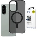 Husă fumurie cu MagSafe pentru Samsung Galaxy A36/A56 – 3mk HARDY® Hazy MagCase™ Black