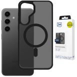 Husă fumurie cu MagSafe pentru Samsung Galaxy S25 FE – 3mk HARDY® Hazy MagCase™ Black
