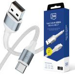 Cablu 1m 18W 9V/2A QC 3.0 3mk Hyper Cable N-SERIES USB-A to USB-C™ White