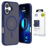 Husă fumurie cu MagSafe pentru Apple iPhone 16 – 3mk HARDY® Hazy MagCase™ Blue