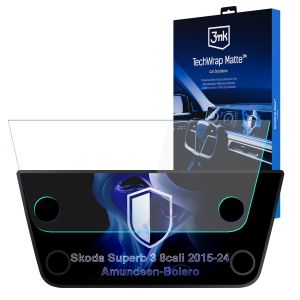 Folie de protecție mată pentru ecranul de navigație pentru Skoda Superb 3 2015-24 Amundsen-Bolero – 3mk TechWrap Matte™ Center Display