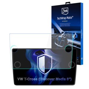 Folie de protecție mată pentru ecranul de navigație pentru VW T-Cross 2019- (Discover Media 8") – 3mk TechWrap Matte™ Center Display