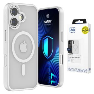 Husă fumurie cu MagSafe pentru Apple iPhone 17 – 3mk HARDY® Hazy MagCase™ White