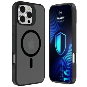 Husă fumurie cu MagSafe pentru Apple iPhone 16 Pro – 3mk HARDY® Hazy MagCase™ Black