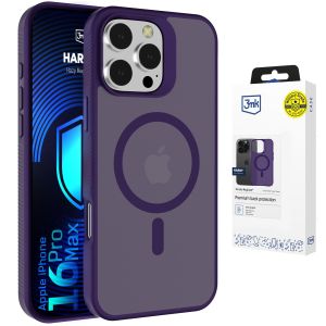 Husă fumurie cu MagSafe pentru Apple iPhone 16 Pro Max – 3mk HARDY® Hazy MagCase™ Purple