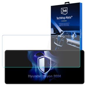 Folie de protecție mată pentru ecranul de navigație pentru Hyundai Bayon 2024- – 3mk TechWrap Matte™ Center Display