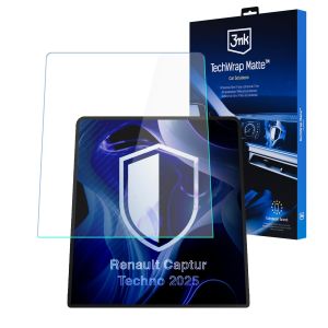 Folie de protecție mată pentru ecranul de navigație pentru Renault Captur Techno Eco-G 100 g. 2025 – 3mk TechWrap Matte™ Center Display