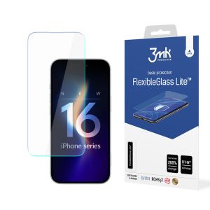 Sticlă hibridă rezistentă pe Apple iPhone 16 - 3mk FlexibleGlass Lite