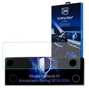 Folie de protecție mată pentru ecranul de navigație pentru Skoda Octavia IV Amundsen-Swing 2019-24 – 3mk TechWrap Matte™ Center Display