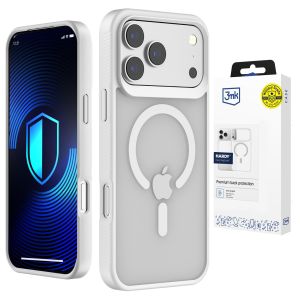 Etui fumuriu cu MagSafe pentru Apple iPhone 17 Pro Max - 3mk HARDY® Hazy MagCase™ White