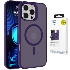 Husă fumurie cu MagSafe pentru Apple iPhone 16 Pro – 3mk HARDY® Hazy MagCase™ Purple