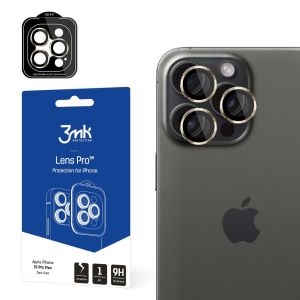 Sticlă rezistentă la lovituri pentru obiectivul aparatului foto Apple iPhone 15 Pro Max - 3mk Lens Protection Pro Black