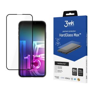 Sticlă călită întărită pentru Apple iPhone 15 Pro - 3mk HardGlass Max
