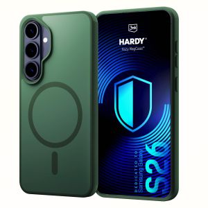 Husă fumurie cu MagSafe pentru Samsung Galaxy S26 – 3mk HARDY® Hazy MagCase™ Green