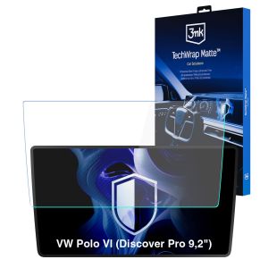 Folie de protecție mată pentru ecranul de navigație pentru VW Polo VI 2018- (Discover Pro 9,2") – 3mk TechWrap Matte™ Center Display