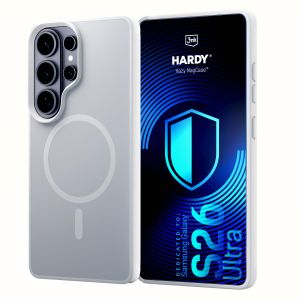 Husă fumurie cu MagSafe pentru Samsung Galaxy S26 Ultra – 3mk HARDY® Hazy MagCase™ White