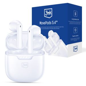 Căști wireless cu Bluetooth 5.4 - 3mk Movepods White