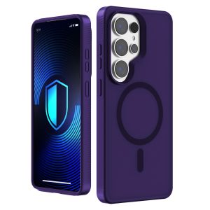 Husă fumurie cu MagSafe pentru Samsung Galaxy S25 Ultra – 3mk HARDY® Hazy MagCase™ Purple