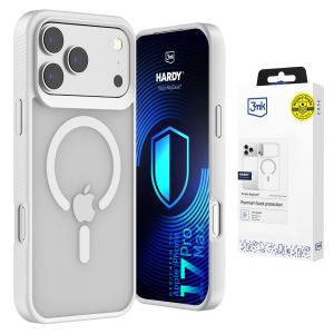 Husă fumurie cu MagSafe pentru Apple iPhone 17 Pro Max – 3mk HARDY® Hazy MagCase™ White