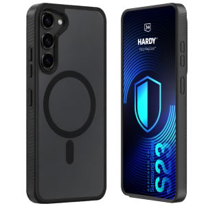 Husă fumurie cu MagSafe pentru Samsung Galaxy S23 5G – 3mk HARDY® Hazy MagCase™ Black
