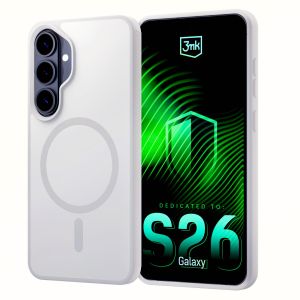 Etui fumuriu cu MagSafe pentru Samsung Galaxy S26+ - 3mk HARDY® Hazy MagCase™ White