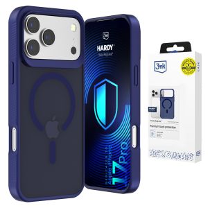 Husă fumurie cu MagSafe pentru Apple iPhone 17 Pro – 3mk HARDY® Hazy MagCase™ Blue