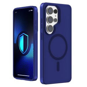 Husă fumurie cu MagSafe pentru Samsung Galaxy S25 Ultra – 3mk HARDY® Hazy MagCase™ Blue