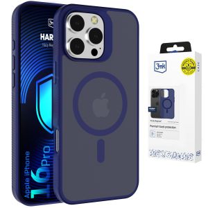 Husă fumurie cu MagSafe pentru Apple iPhone 16 Pro – 3mk HARDY® Hazy MagCase™ Blue