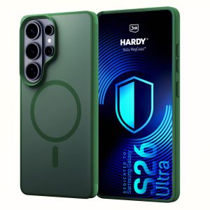 Husă fumurie cu MagSafe pentru Samsung Galaxy S26 Ultra – 3mk HARDY® Hazy MagCase™ Green