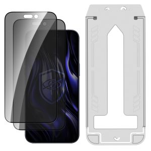 2× Sticlă de confidențialitate cu aplicator pentru Apple iPhone 16 Pro/ 17 – 3mk HARDY® Privzone 9H™