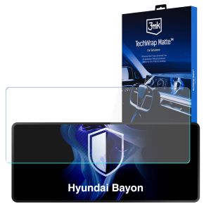 Folie de protecție mată pentru ecranul de navigație pentru Hyundai Bayon 2021- – 3mk TechWrap Matte™ Center Display